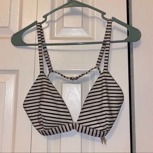 Hollister black and white stripped bikini top